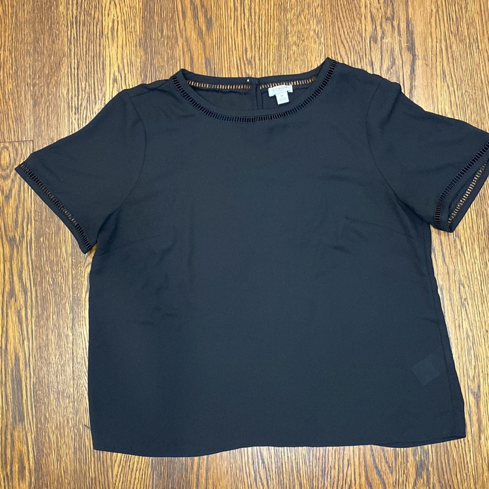 J crew black detailed blouse
